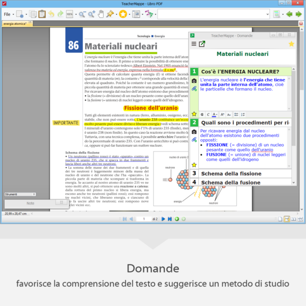 Teachermappe - Ambiente Domande - favorisce la comprensione del testo e suggerisce un metodo di studio