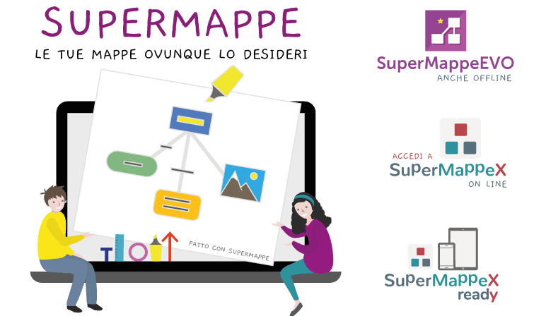 Crea le mappe con SuperMappe EVO e SuperMappeX. C'èanche l'app. Con SuperMappe crei le tue mappe dove desideri