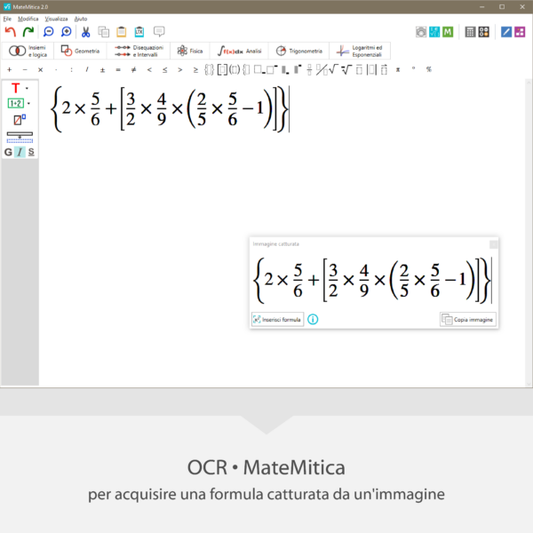 OCR MateMitica e ritaglio formula matematica