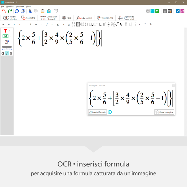 MatemiMitica OCR - acquisisci formula catturata da un immagine