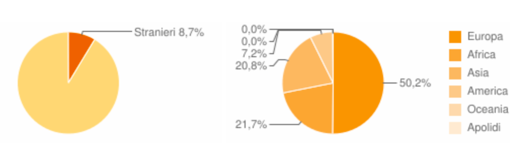 Diagramma Stranieri 8,7 per cento