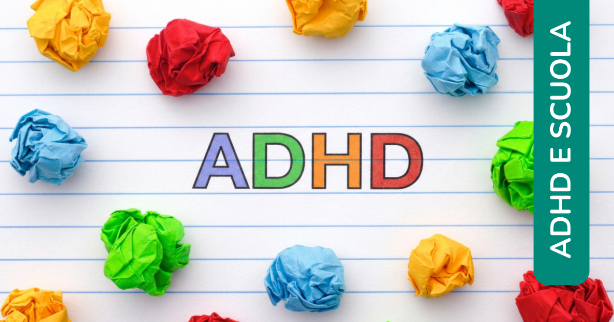 Scritta ADHD colorata con carta appallottolata
