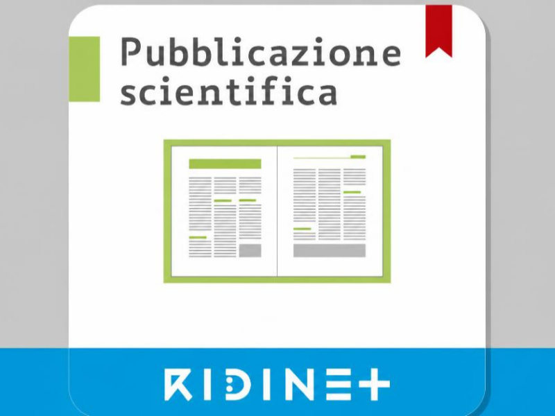 Copertina di una pubblicazione scientifica con icona di documento a due colonne e logo RIDInet in basso.